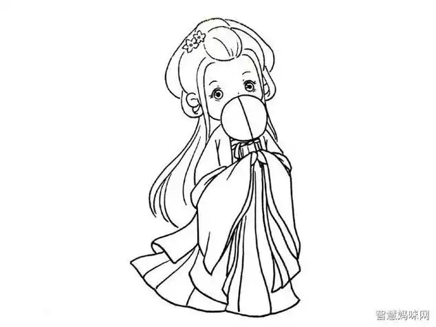 q版人物美丽古风女子简笔画古代人物简笔画古代公主怎么画古代公主简
