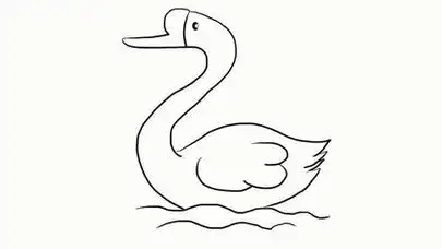 幼儿简笔画大白鹅 - 简单简笔画