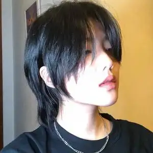 狼尾鲻鱼头假发男女通用韩版帅气中分狼尾超a中性短直发自然蓬松