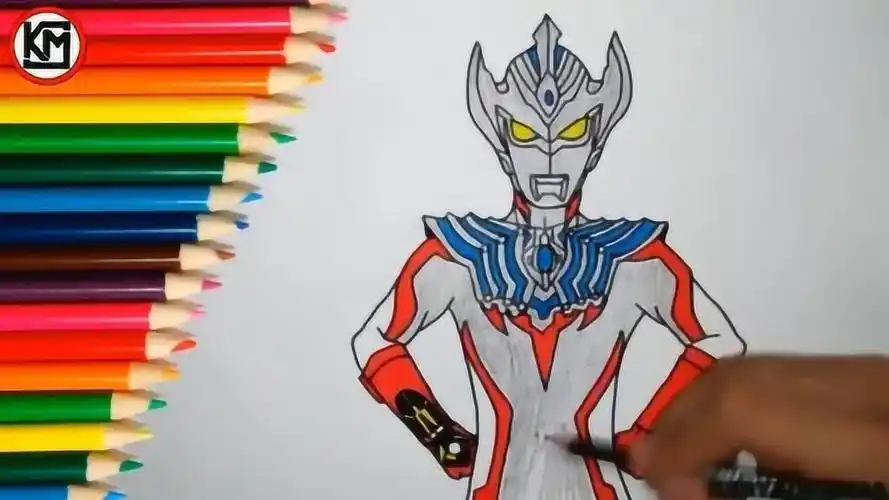 画一个泰迦奥特曼,步骤挺简单,你可以学一下