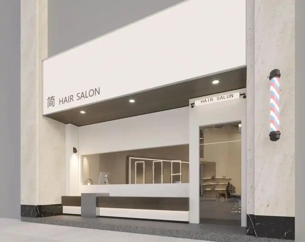 最应该尝试的理发店门头合集#美业装修设计 #美发店装修效果图 - 抖音