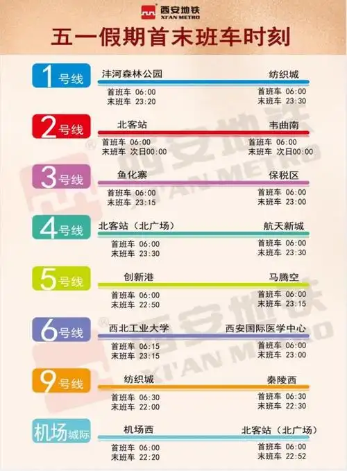 明日起西安地铁运营时间有变