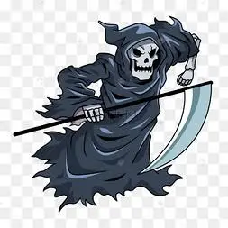 镰刀死神可怕卡通黑色