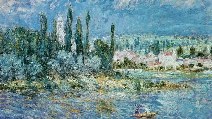 wallpaper克劳德·莫奈,图片,船,家,树,景观与雷暴,高清图片,绘画艺术