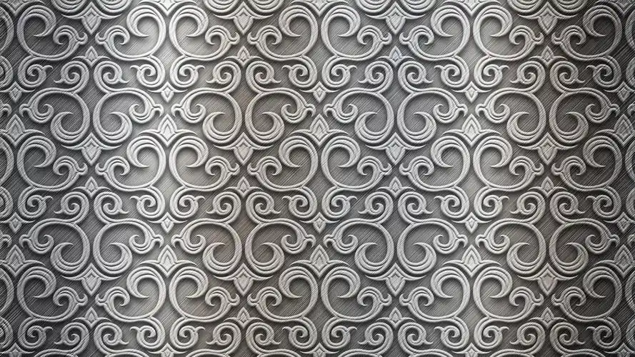 精致银色金属花纹背景素材高清壁纸