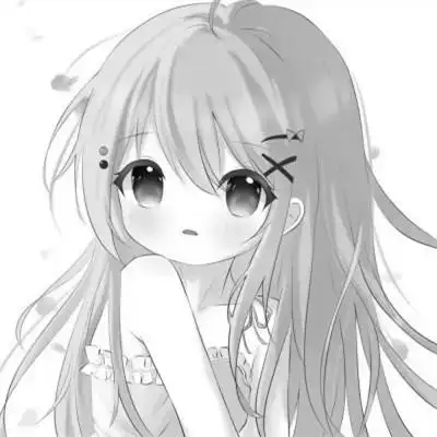 动漫女生头像黑白漫画图片