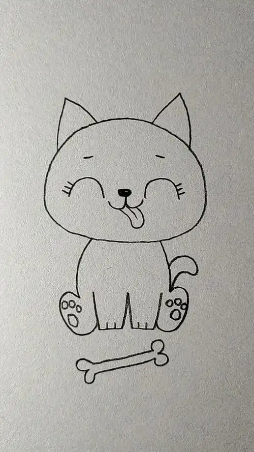 简笔画#画一只可爱的小狗狗