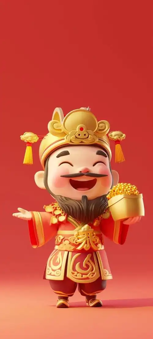 2024新年财神手机壁纸让财运滚滚来
