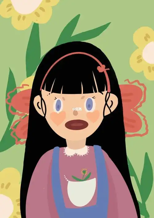 原创手绘可爱女孩子