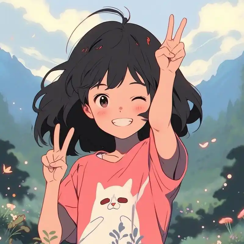 旧漫头像|比耶的女孩运气不会太差