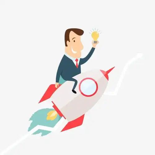 透明底png蜡笔风坐着火箭冲向双十一