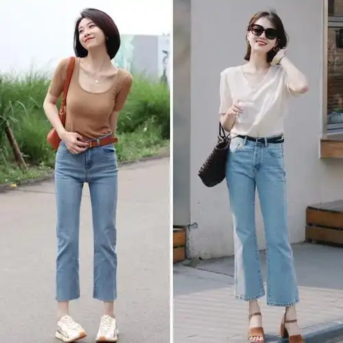 女士小脚运动裤配什么鞋子,运动休闲小脚裤搭配什么鞋子("九分裤 矮跟