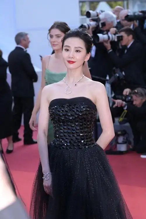 刘诗诗亮相戛纳电影节煽动者红毯身穿春夏高定礼服