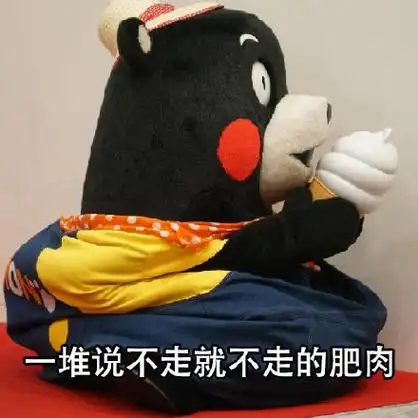 一堆说不走就不走的肥肉 - 五一放假在家的我_熊本熊_假期表情