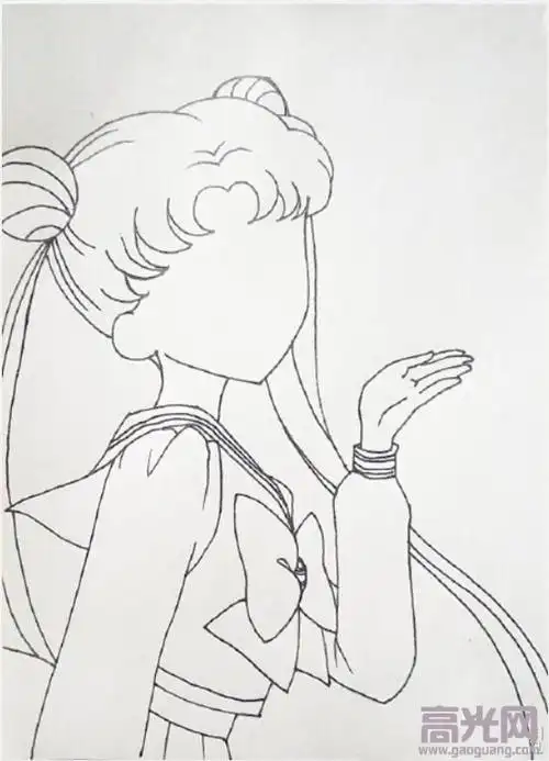 人物简笔画教程,美少女战士水冰月步骤图动漫女生怎么画 动漫女生简笔