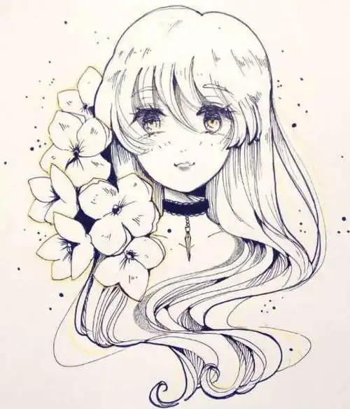 517604简笔画教程 | 简笔画女孩麋鹿少女漫画少女线稿 | 世界很复杂