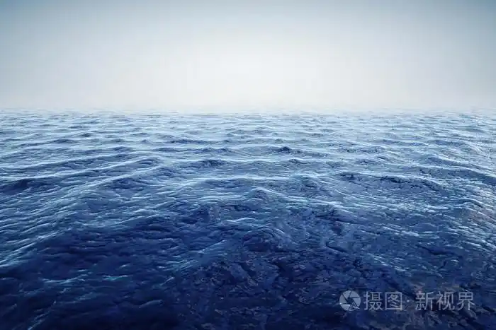 海洋和美丽的蓝天的 3d 渲染