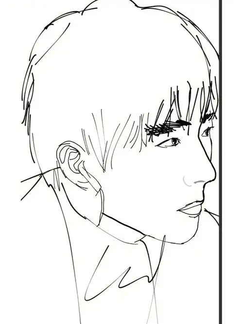 线稿无数,但是一张也不想画#绘画  #指绘  #刘宇宁  #线稿  #摩登兄弟