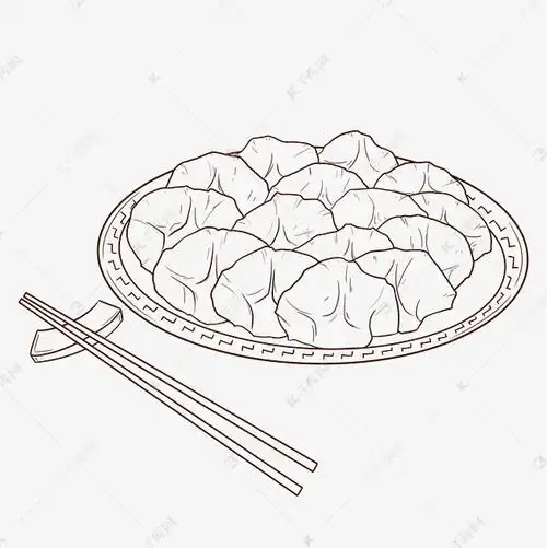 线稿手工饺子