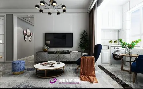 中新国际城95平装修,三室两厅现代风格案例