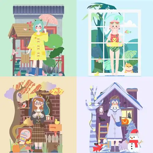 四季女孩 人物场景建模练习