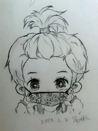 q版鹿晗素描简笔画教程