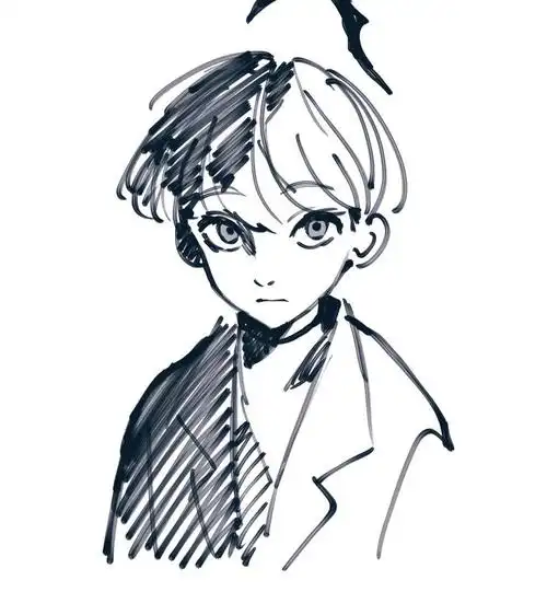 【板绘】单人头像线稿临摹素材.