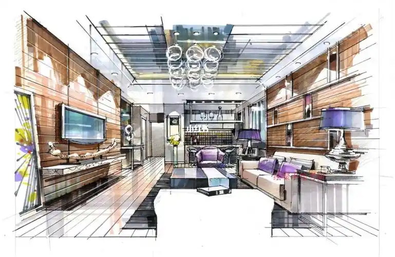 家装现代简约风客厅空间设计表达