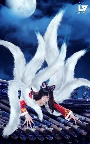 如何画人形的九尾白狐