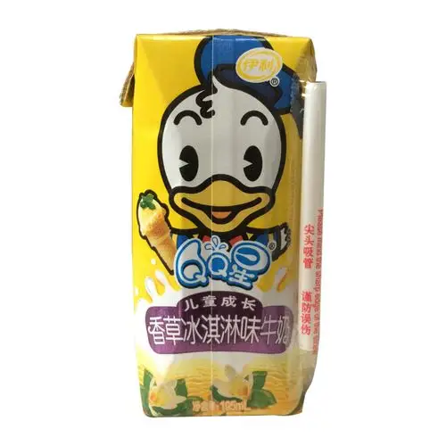 伊利qq星儿童成长香草冰淇淋味牛奶195ml