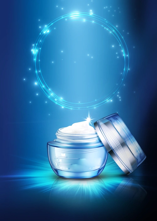 蓝色化妆品护肤品海报背景