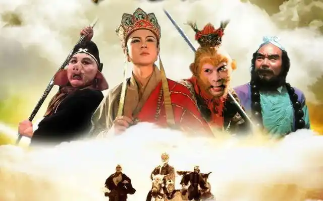 回忆杀86版西游记师徒四人再合体做比心手势表白祖国