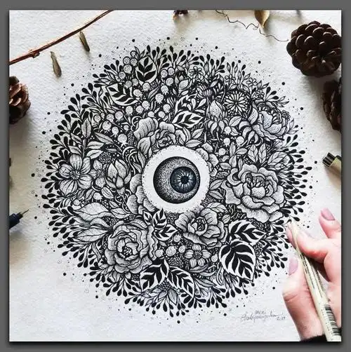 黑白线条艺术画(创意黑白画图片大全)  2