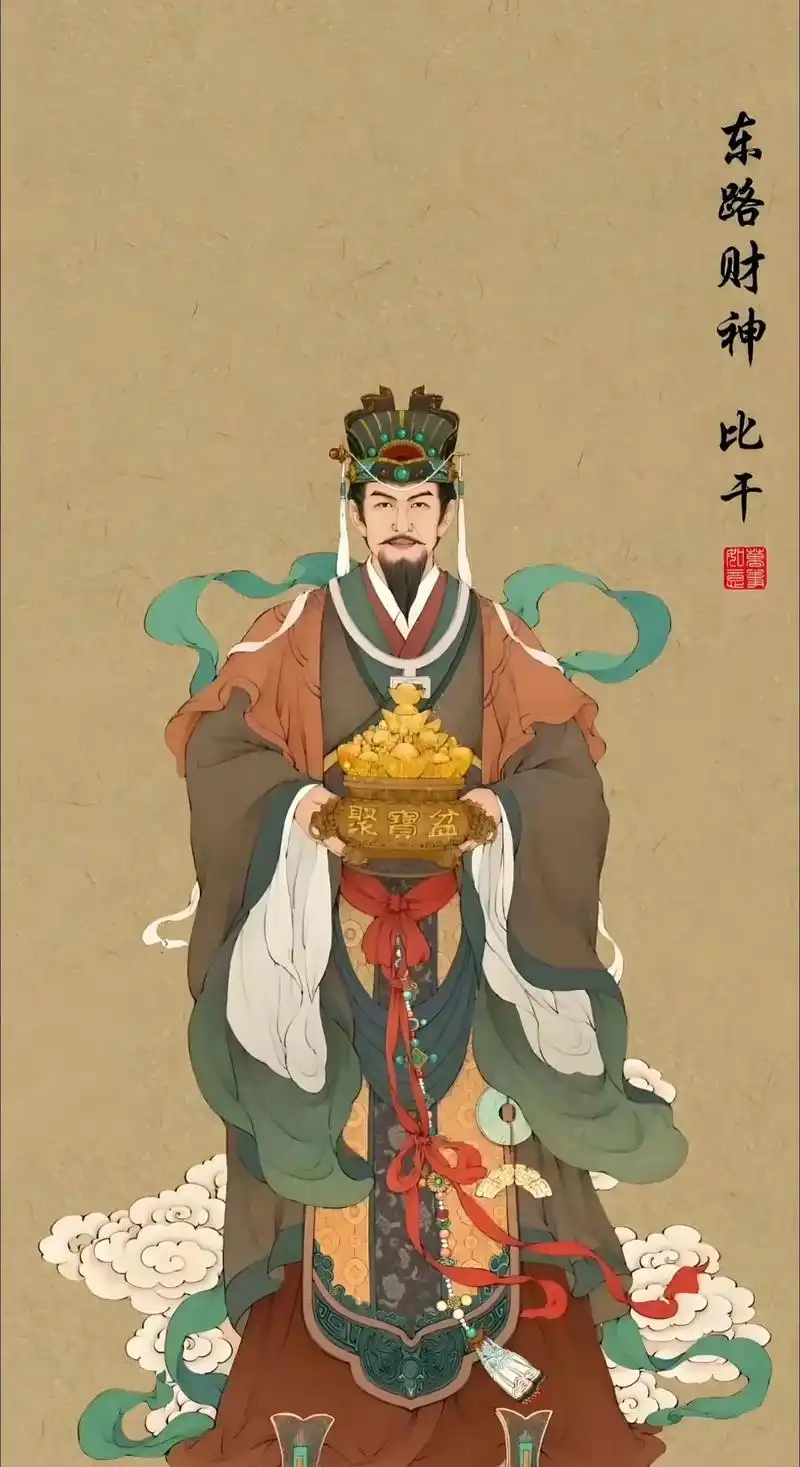 文财神比干,又称文曲星比干.是掌管东路的财神.