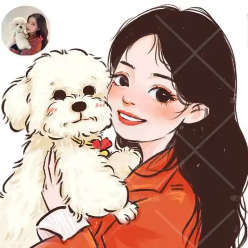 碧蓝仕 手绘q版头像设计卡通真人照片漫画定制情侣可爱图片男女生小