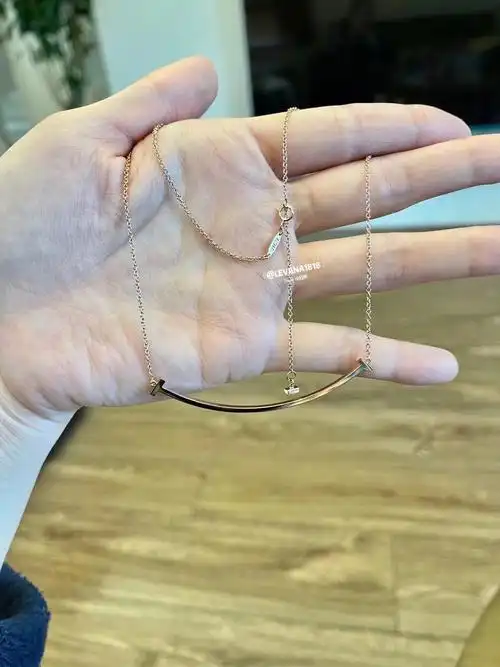 tiffany蒂芙尼微笑项链大号光版玫瑰金