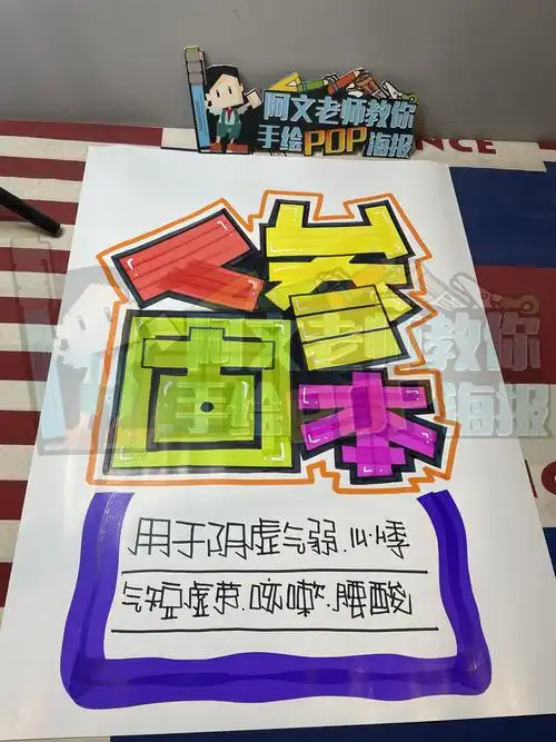 人参固本手绘pop海报