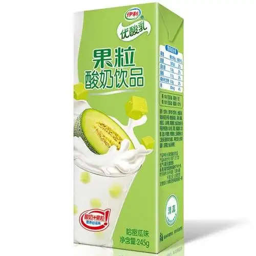 伊利优酸乳果粒酸奶饮品哈密瓜味245g*12盒