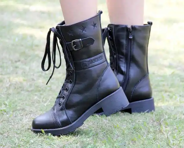 a54真皮 女式军靴 t72羊毛军靴 保暖女靴 牛皮羊毛靴