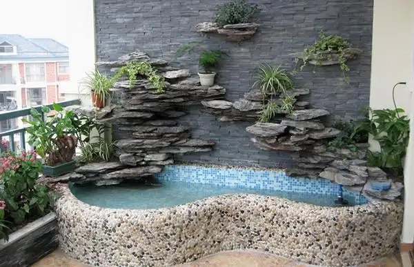 阳台假山鱼池图片大全