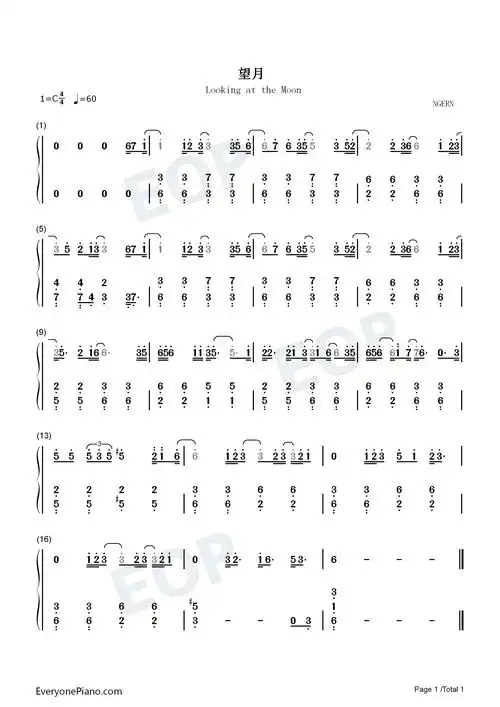 c调简单版-张学友双手简谱预览1-钢琴谱文件(五线谱,双手简谱,数字谱