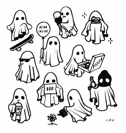 一组可爱的幽灵