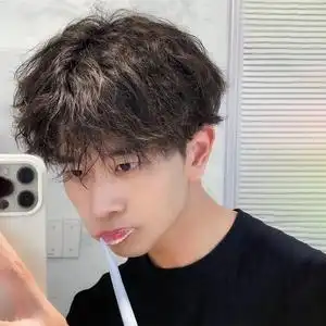 日系假发男帅气短发自然摩根离子烫短卷发日常男生锡纸烫全头套式