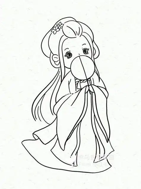 画古装人物简笔画动漫人物集