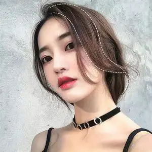 八字刘海片假发女网红中分空气法式自然抖音两侧发际线贴片斜流海