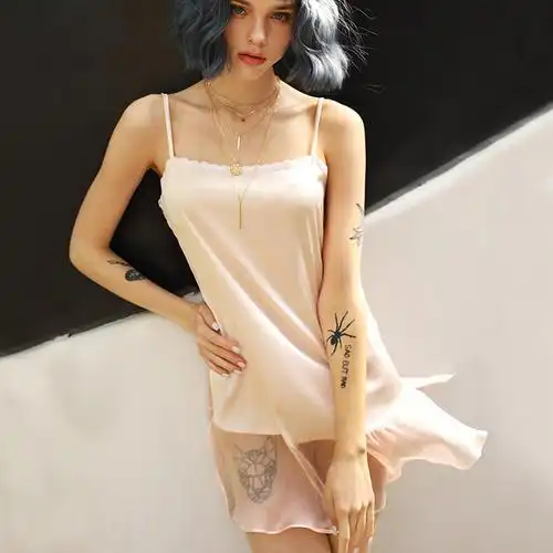 吊带睡裙夏季冰丝2022新款家居服短裙春秋秋天睡裙