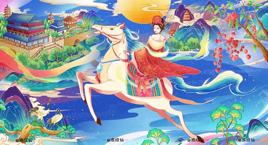 梦回长安——唐风国潮插画场景