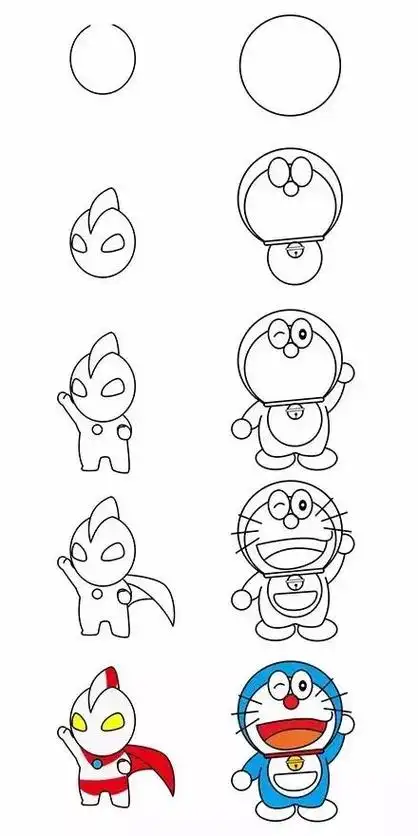 卡通人物简笔画 可爱 呆萌,一组小朋友的人物卡通简笔画,简单易画,快