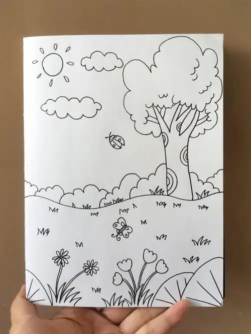 森林小场景简笔画画法原创39