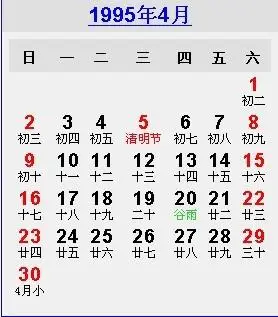 1995年阳历4月19日是阴历好多号